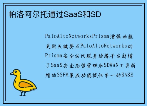 帕洛阿尔托通过SaaS和SD